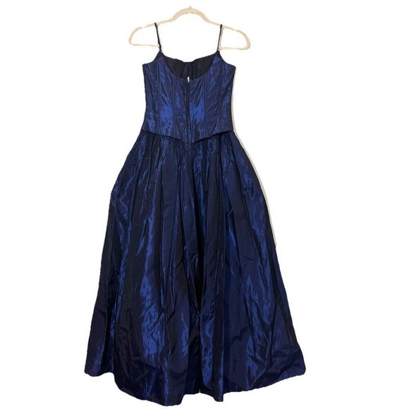Jessica McClintock Gunne Sax Prom Evening Gown Iridescent Blue Bridesmaid XS - Picture 2 of 7